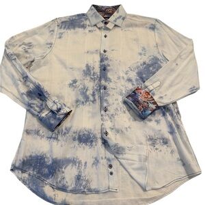 Marcelo Sport Modern Fit Casual Dye Tech Flip Cuffs Mens Button Down Shirt